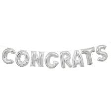 GRATUATE YOU DID IT SILVER FOIL BALLOON BANNER KIT 14
